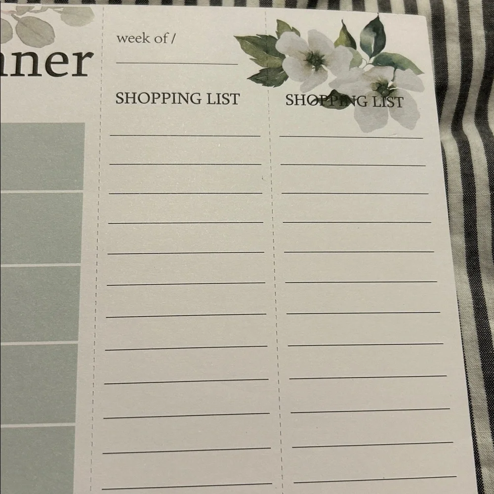 Floral Meal Planner Pad